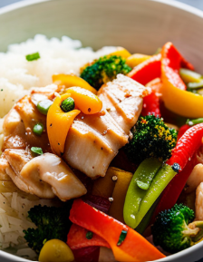 Garlic & Pepper sauce with rice (Lunch)