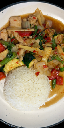 Chilli & Basil sauce with rice (Lunch)