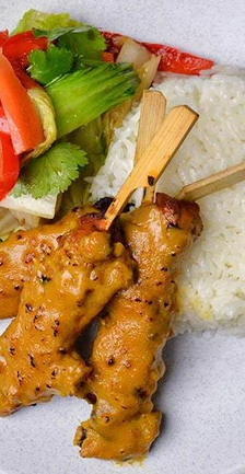 Satay chicken with rice (Lunch)